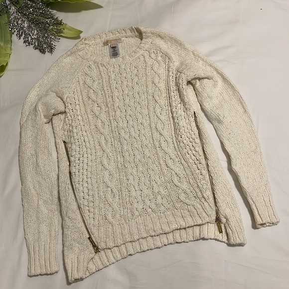 Michael Kors double zip cable knit sweater - Picture 2 of 12